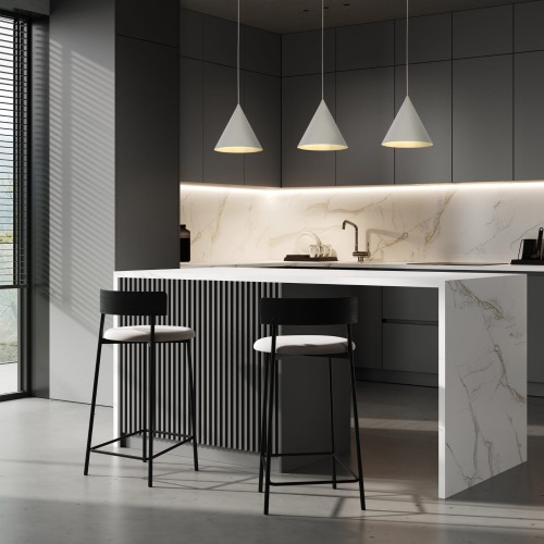 Lampa wisząca nowoczesna skandynawska loft klosz metalowy stożek beżowa TK Lighting Cono 6631 1x15W E27