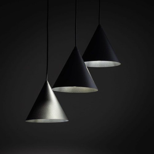 Lampa wisząca nowoczesna skandynawska loft klosz metalowy stożek czarna TK Lighting Cono 10067 3x15W E27