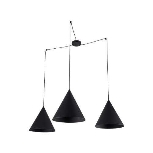 Lampa wisząca nowoczesna skandynawska loft pająk klosz metalowy stożek czarna TK Lighting Cono 6629 3x15W E27