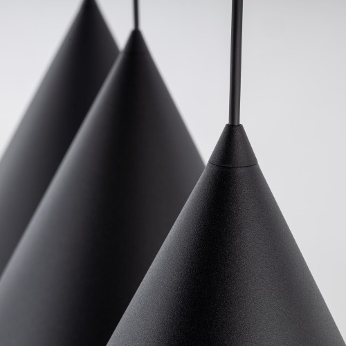 Lampa wisząca nowoczesna skandynawska klosz metalowy stożek czarna TK Lighting Cono 10060 3x15W E27