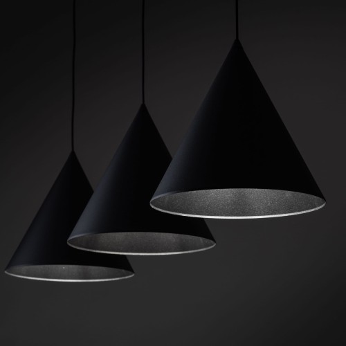 Lampa wisząca nowoczesna skandynawska klosz metalowy stożek czarna TK Lighting Cono 10060 3x15W E27