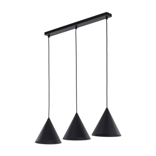 Lampa wisząca nowoczesna skandynawska klosz metalowy stożek czarna TK Lighting Cono 10068 3x15W E27