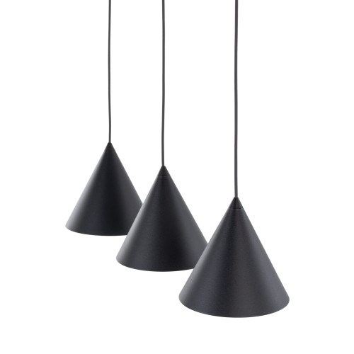 Lampa wisząca nowoczesna skandynawska klosz metalowy stożek czarna TK Lighting Cono 10068 3x15W E27