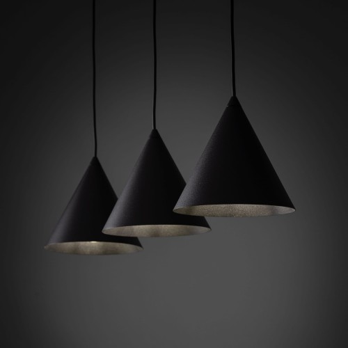 Lampa wisząca nowoczesna skandynawska klosz metalowy stożek czarna TK Lighting Cono 10068 3x15W E27