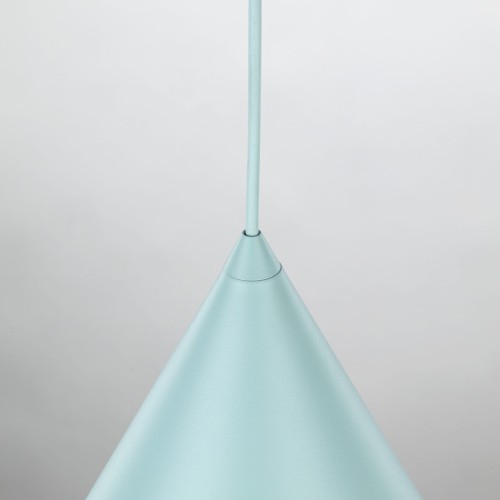 Lampa wisząca nowoczesna skandynawska klosz metalowy stożek miętowa TK Lighting Cono 10063 1x15W E27