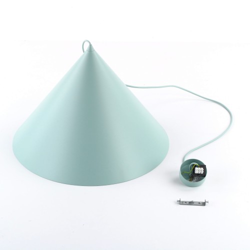 Lampa wisząca nowoczesna skandynawska klosz metalowy stożek miętowa TK Lighting Cono 10087 1x15W E27