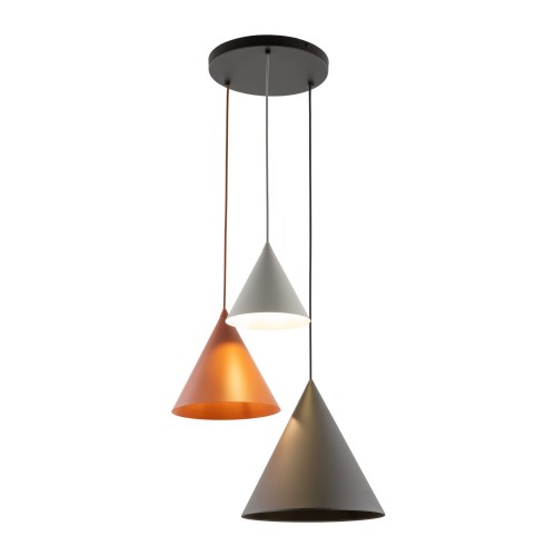 Lampa wisząca nowoczesna skandynawska klosz metalowy stożek multikolor TK Lighting Cono 6633 3x15W E27