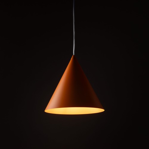 Lampa wisząca nowoczesna skandynawska klosz metalowy stożek pomarańczowa TK Lighting Cono 10064 1x15W E27