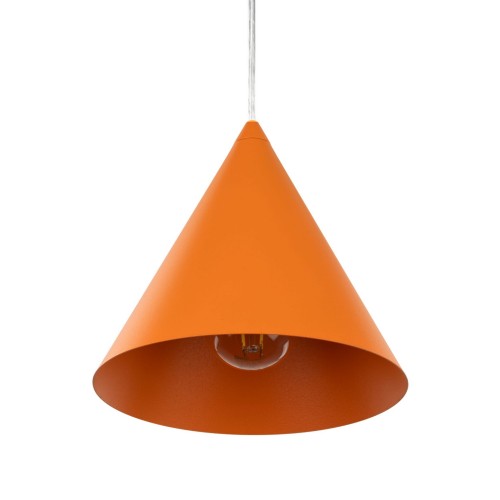 Lampa wisząca nowoczesna skandynawska klosz metalowy stożek pomarańczowa TK Lighting Cono 10075 1x15W E27