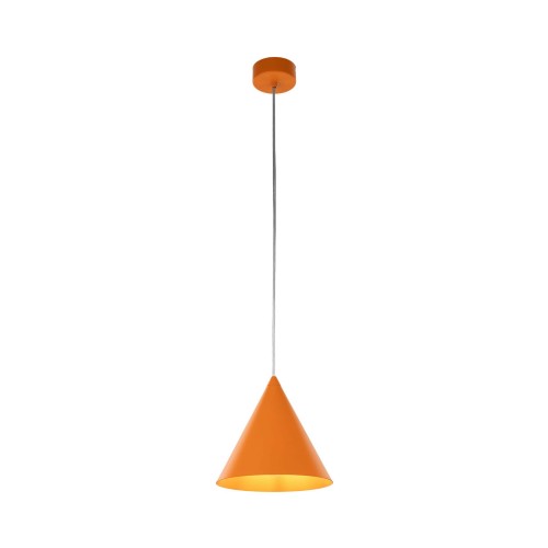 Lampa wisząca nowoczesna skandynawska klosz metalowy stożek pomarańczowa TK Lighting Cono 10075 1x15W E27