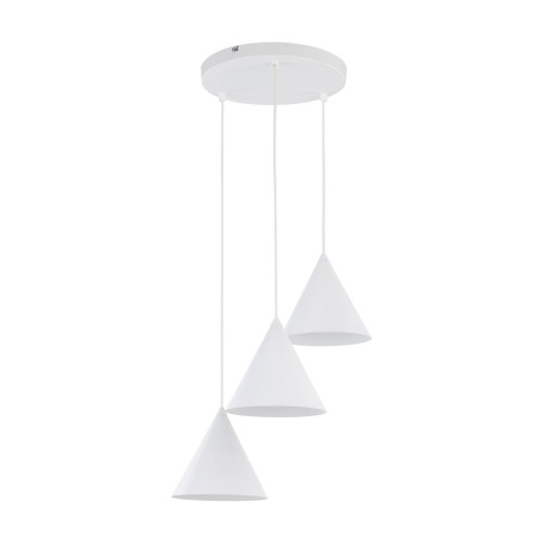 Lampa wisząca nowoczesna skandynawska klosz metalowy stożek biała TK Lighting Cono 10012 3x15W E27