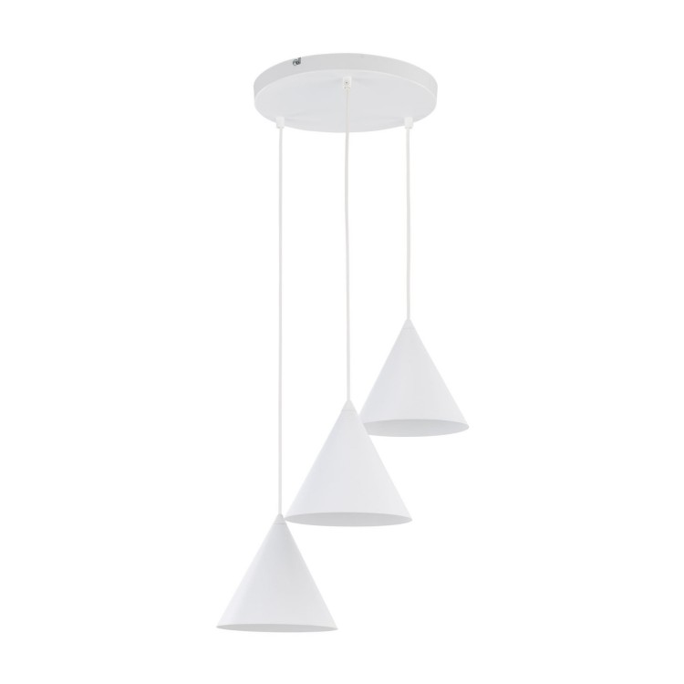 Lampa wisząca nowoczesna skandynawska klosz metalowy stożek biała TK Lighting Cono 10012 3x15W E27