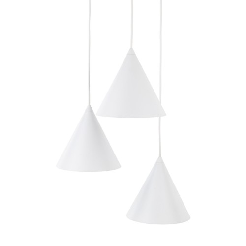 Lampa wisząca nowoczesna skandynawska klosz metalowy stożek biała TK Lighting Cono 10012 3x15W E27