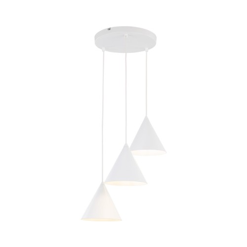 Lampa wisząca nowoczesna skandynawska klosz metalowy stożek biała TK Lighting Cono 10012 3x15W E27