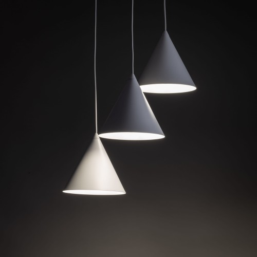 Lampa wisząca nowoczesna skandynawska klosz metalowy stożek biała TK Lighting Cono 10012 3x15W E27