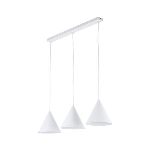 Lampa wisząca nowoczesna skandynawska klosz metalowy stożek biała TK Lighting Cono 10011 3x15W E27