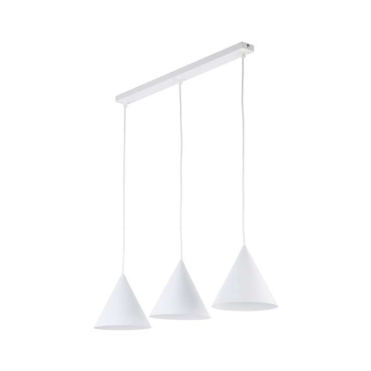 Lampa wisząca nowoczesna skandynawska klosz metalowy stożek biała TK Lighting Cono 10011 3x15W E27
