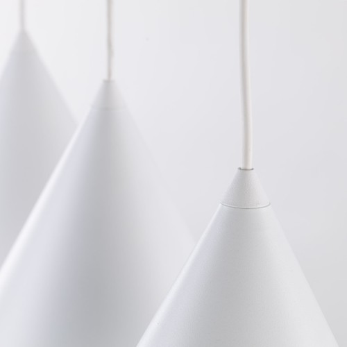 Lampa wisząca nowoczesna skandynawska klosz metalowy stożek biała TK Lighting Cono 10011 3x15W E27