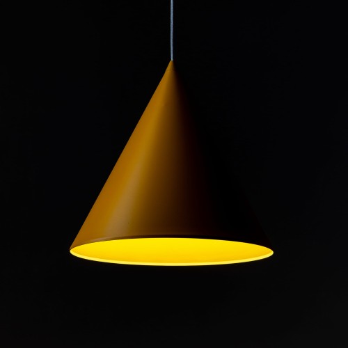 Lampa wisząca nowoczesna skandynawska klosz metalowy stożek żółta TK Lighting Cono 3281 1x15W E27