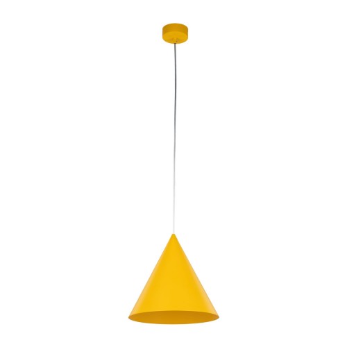 Lampa wisząca nowoczesna skandynawska klosz metalowy stożek żółta TK Lighting Cono 10066 1x15W E27