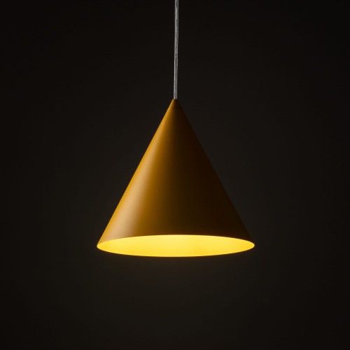 Lampa wisząca nowoczesna skandynawska klosz metalowy stożek żółta TK Lighting Cono 10066 1x15W E27