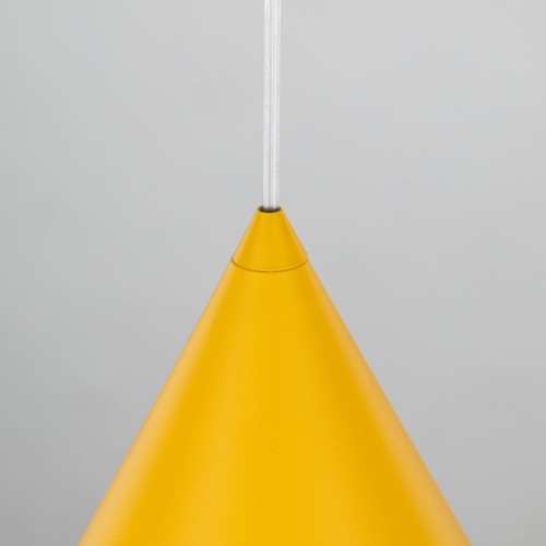 Lampa wisząca nowoczesna skandynawska klosz metalowy stożek żółta TK Lighting Cono 10066 1x15W E27