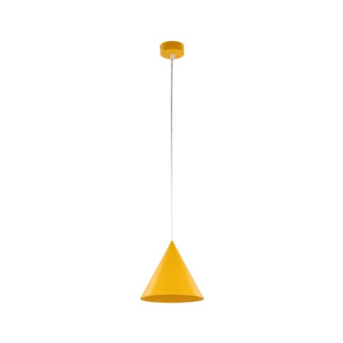 Lampa wisząca nowoczesna skandynawska klosz metalowy stożek żółta TK Lighting Cono 10077 1x15W E27
