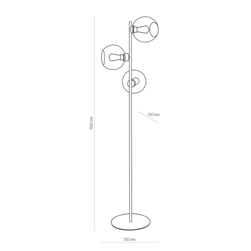 Lampa podłogowa stojąca metalowa kule szklane klosze TK Lighting Cubus Graphite 5239 3x15W E27 grafit czarny