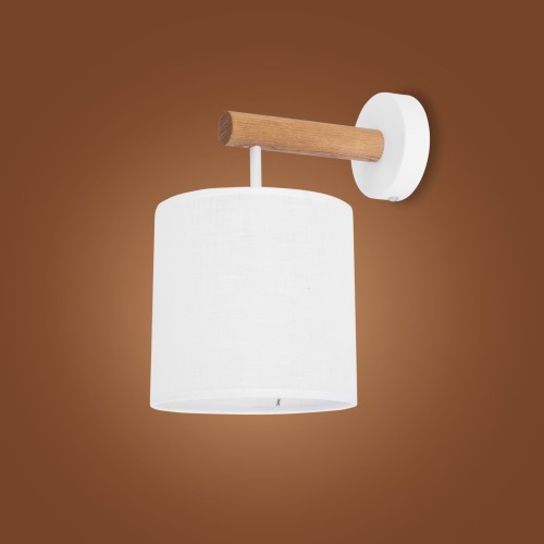 TK Lighting Deva White 4108 Kinkiet oprawa ścienna 1x15W E27 biały drewno