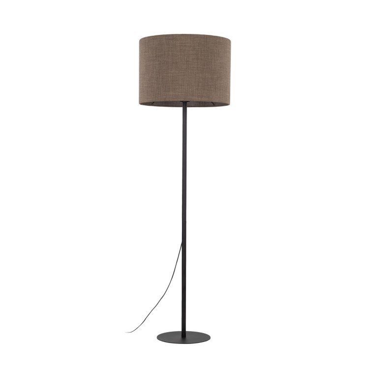 Lampa podłogowa nowoczesna boho loft skandynawska abażur materiałowy czarna brązowa TK Lighting Earth 16013 1x15W E27