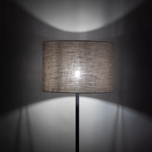 Lampa podłogowa nowoczesna boho loft skandynawska abażur materiałowy juta czarna TK Lighting Earth 16012 1x15W E27