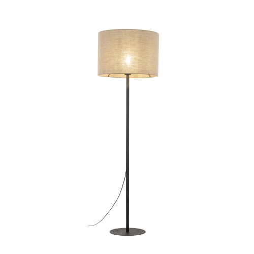 Lampa podłogowa nowoczesna boho loft skandynawska abażur materiałowy juta czarna TK Lighting Earth 16012 1x15W E27