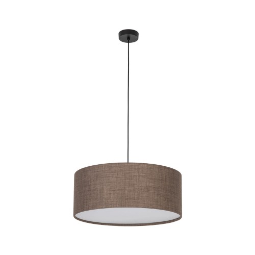 Lampa wisząca nowoczesna boho loft skandynawska abażur materiałowy brązowa czarna TK Lighting Earth 10101 3x15W E27