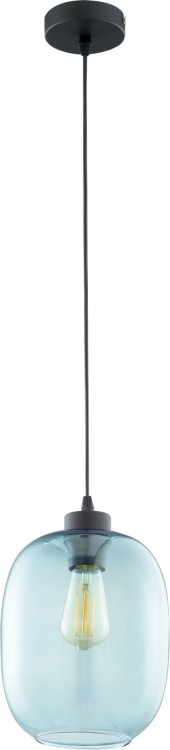 TK Lighting Elio 3182 lampa wisząca ze szklanym kloszem 1x60W E27 niebieska czarna