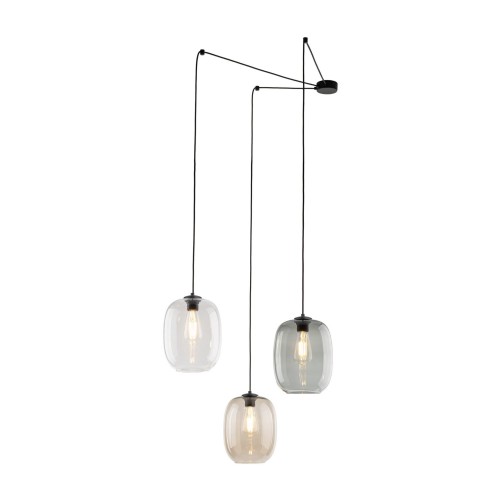 Lampa wisząca nowoczesna skandynawska pająk klosz szklany multikolor czarna TK Lighting Elio 5972 3x15W E27
