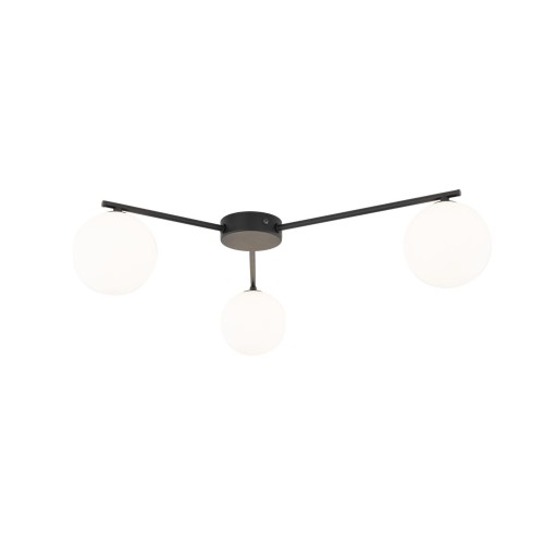 Plafon nowoczesny elegancki skandynawski pręty klosz szklany czarny biały TK Lighting Elton 10261 3x15W E27