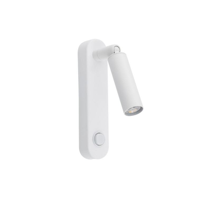 Kinkiet lampa ścienna do czytania z włącznikiem nowoczesny elegancki klosz metalowy tuba rurka biały TK Lighting Enzo 6620 1x6W G9