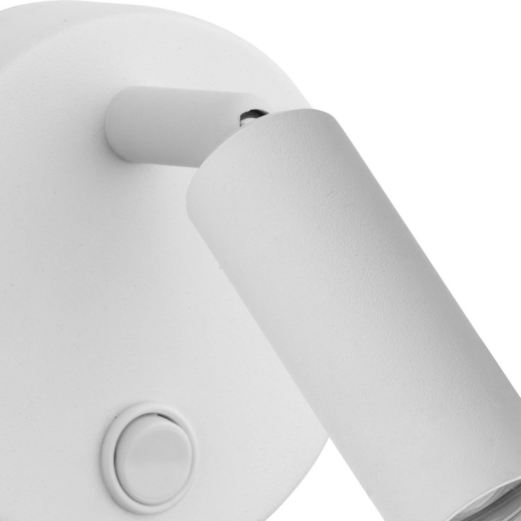 Kinkiet lampa ścienna do czytania z włącznikiem nowoczesny elegancki klosz metalowy tuba rurka biały TK Lighting Enzo 4238 1x6W G9