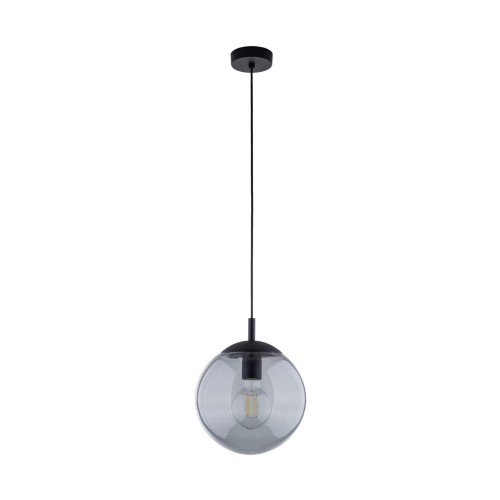 Lampa wisząca nowoczesna elegancka loft industrialna klosz szklany kula grafitowa czarna TK Lighting Esme 5378 1x15W E27