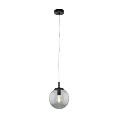 Lampa wisząca nowoczesna elegancka loft industrialna klosz szklany kula grafitowa czarna TK Lighting Esme 5378 1x15W E27