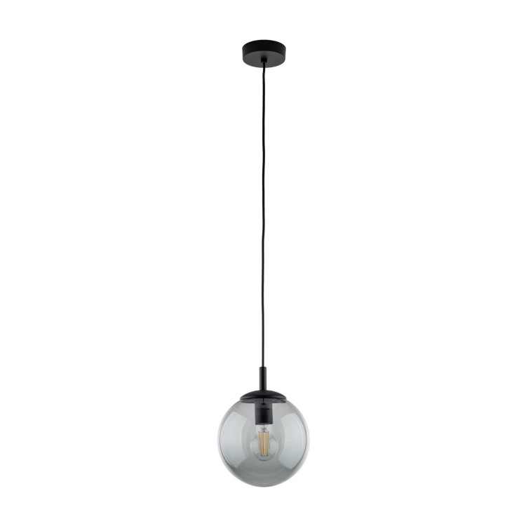 Lampa wisząca nowoczesna elegancka loft industrialna klosz szklany kula grafitowa czarna TK Lighting Esme 5379 1x15W E27