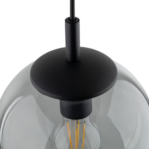 Lampa wisząca nowoczesna elegancka loft industrialna klosz szklany kula grafitowa czarna TK Lighting Esme 5379 1x15W E27