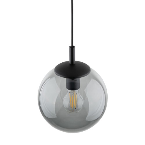 Lampa wisząca nowoczesna elegancka loft industrialna klosz szklany kula grafitowa czarna TK Lighting Esme 5379 1x15W E27