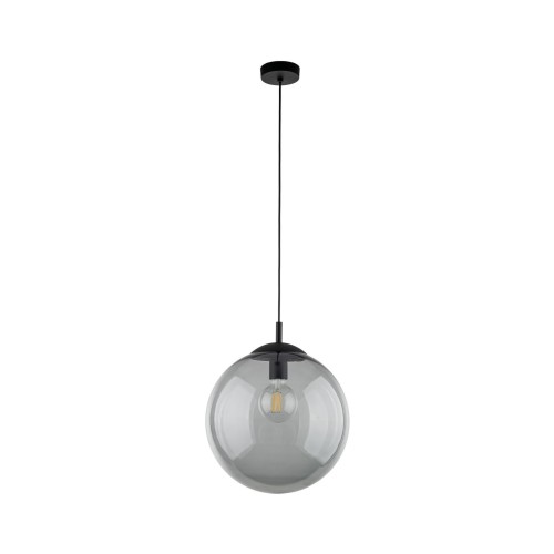 Lampa wisząca nowoczesna elegancka loft industrialna klosz szklany kula grafitowa czarna TK Lighting Esme 5380 1x15W E27