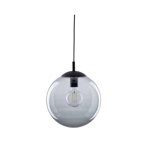 Lampa wisząca nowoczesna elegancka loft industrialna klosz szklany kula grafitowa czarna TK Lighting Esme 5380 1x15W E27