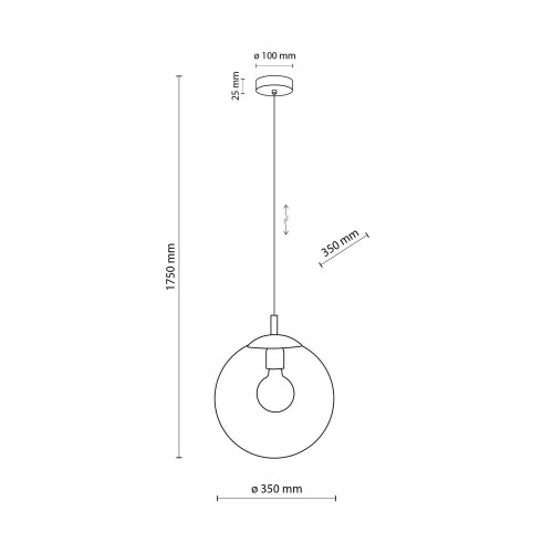 Lampa wisząca nowoczesna elegancka loft industrialna klosz szklany kula grafitowa czarna TK Lighting Esme 5380 1x15W E27