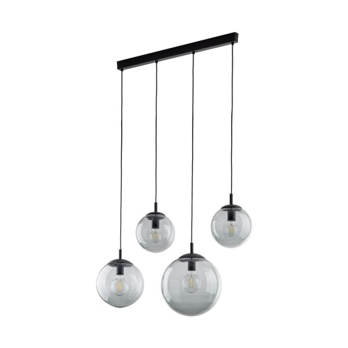 Lampa wisząca nowoczesna elegancka loft industrialna klosz szklany kule grafitowa czarna TK Lighting Esme 5381 4x15W E27