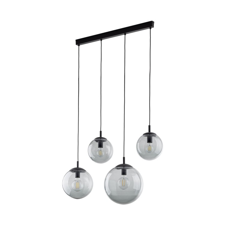 Lampa wisząca nowoczesna elegancka loft industrialna klosz szklany kule grafitowa czarna TK Lighting Esme 5381 4x15W E27