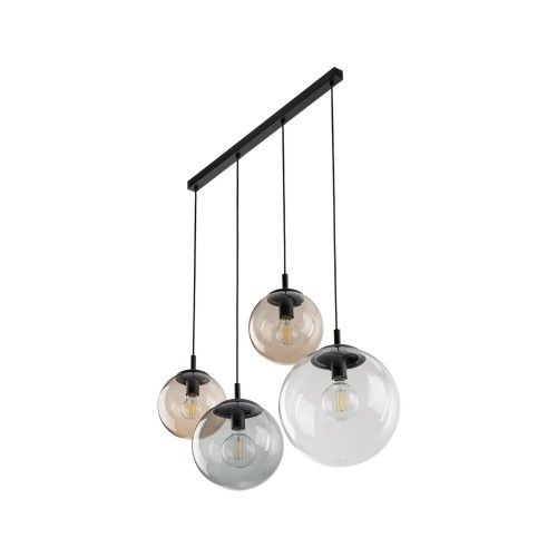 Lampa wisząca nowoczesna elegancka loft industrialna klosz szklany kule multikolor czarna TK Lighting Esme 4795 4x15W E27