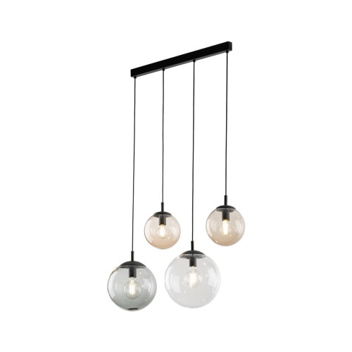 Lampa wisząca nowoczesna elegancka loft industrialna klosz szklany kule multikolor czarna TK Lighting Esme 4795 4x15W E27